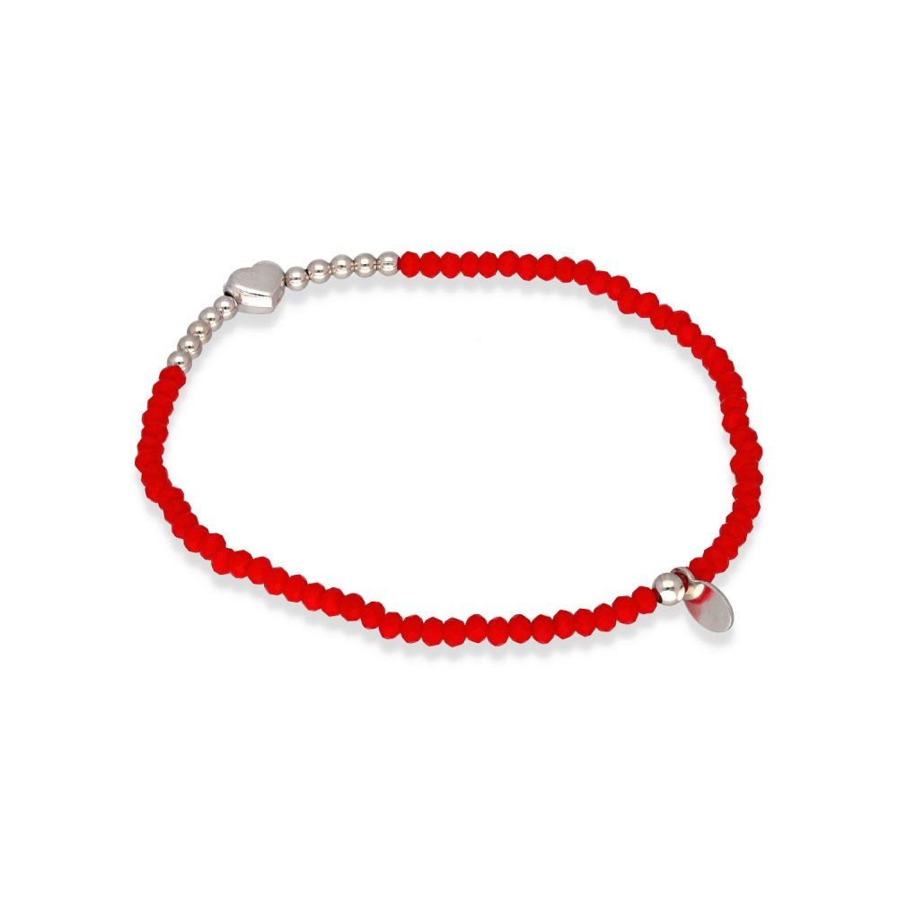 Stříbrný korálkový náramek natahovací na ruku